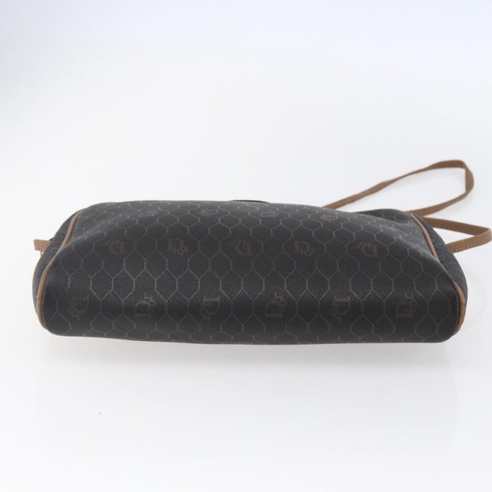 Authentic Christian Dior Honeycomb Canvas Shoulder Bag PVC Black Gold - Picture 16 of 16